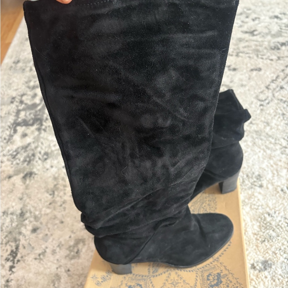 Free People Black Suede Tennison Tall Boots